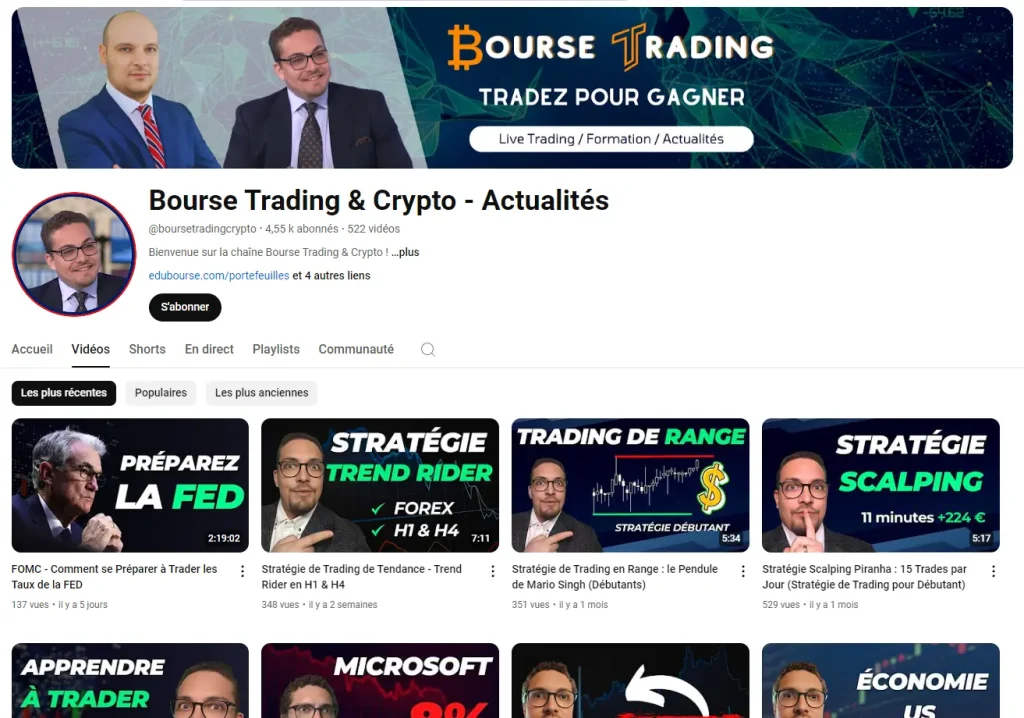 Chaîne YouTube Bourse Trading de PPM