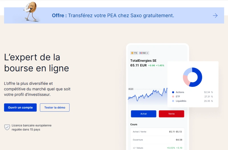 saxo banque meilleur courtier bourse