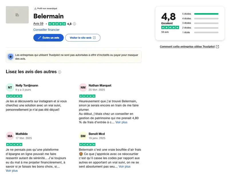 avis clients Belermain