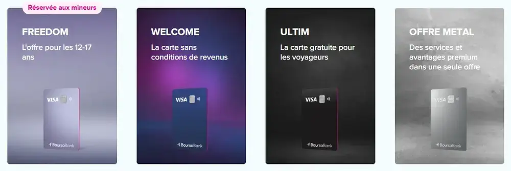 cartes bancaires boursobank
