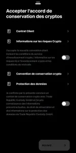 contrat client crypto trade republic