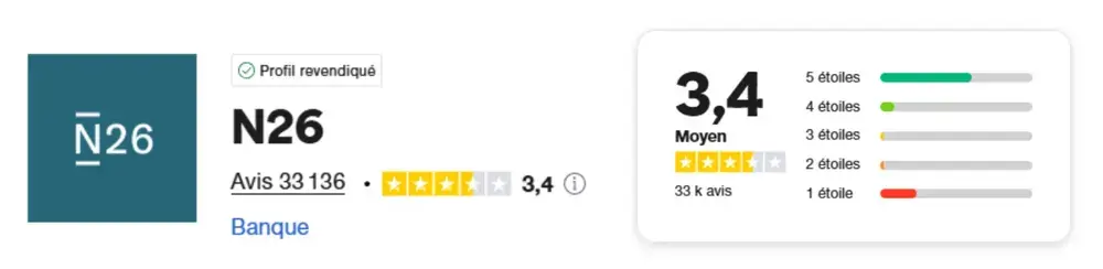 n26 avis trustpilot
