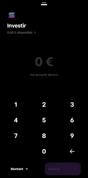 passage d'ordre dans l'application trade republic