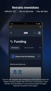délai de retrait XM broker