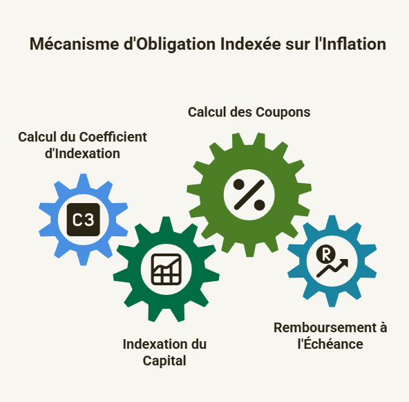 Mécanisme d'une obligation indexée sur l'inflation mécanisme obligation indexée inflation coefficient indexation coupons remboursement