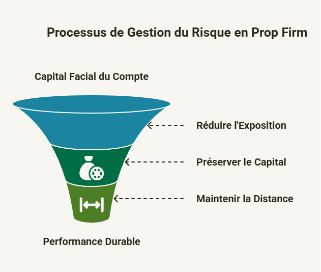 processus gestion du risque prop firm réduire exposition capital