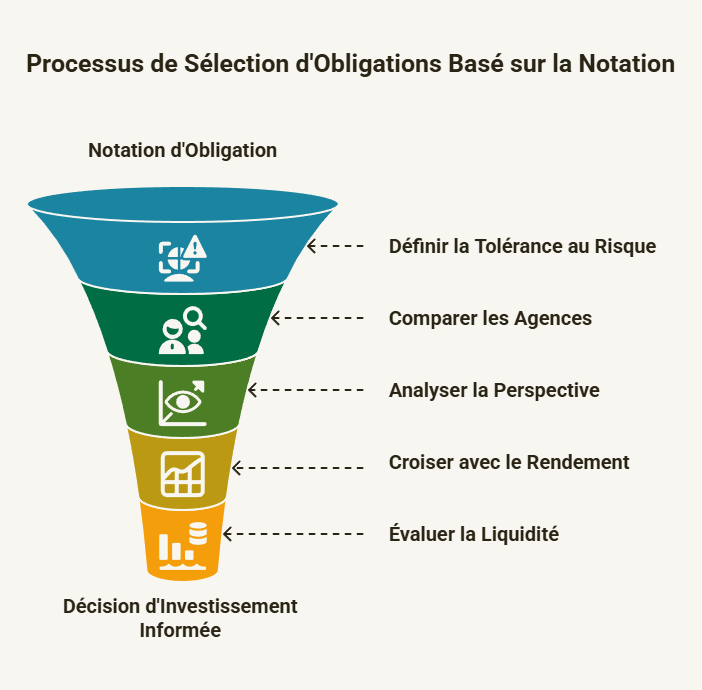 Entonnoir de sélection d'obligation en 5 étapes basées sur la notation de crédit
